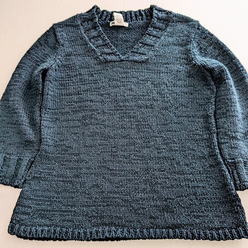 CAROLE LITTLE Women's Knit 3/4 Sleeves Sweater  Size M  Navy  NWOT - Picture 3 of 5